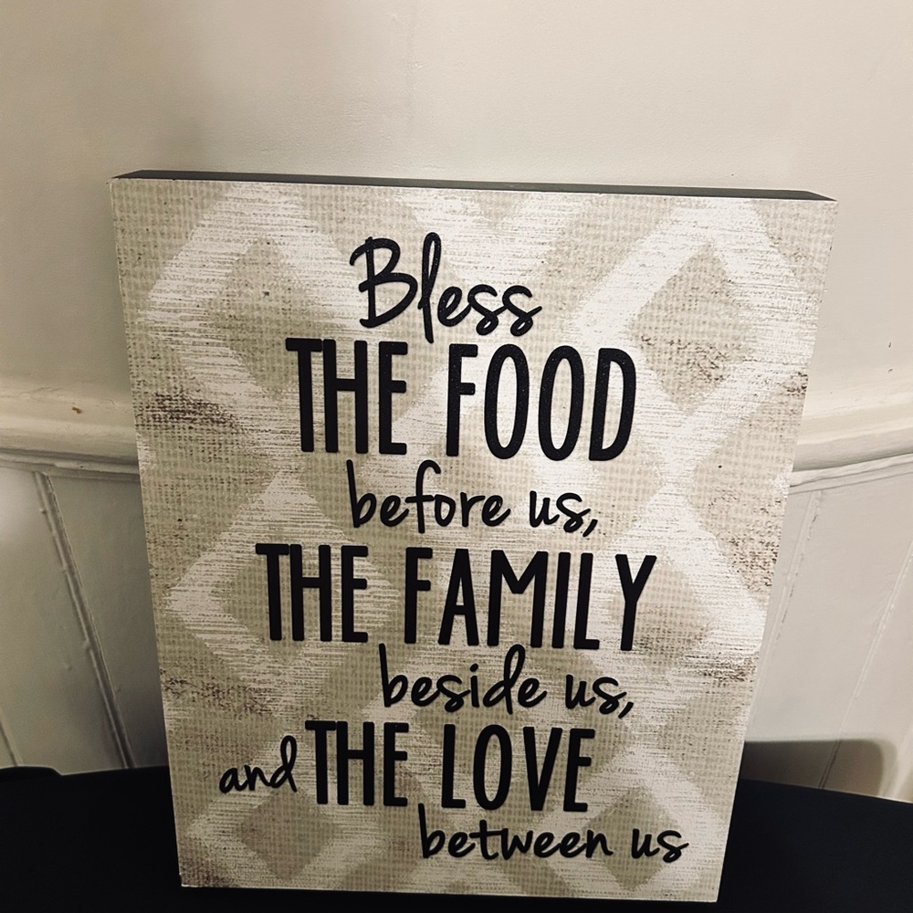Bless the Food Wooden Wall Art 11” X 14”